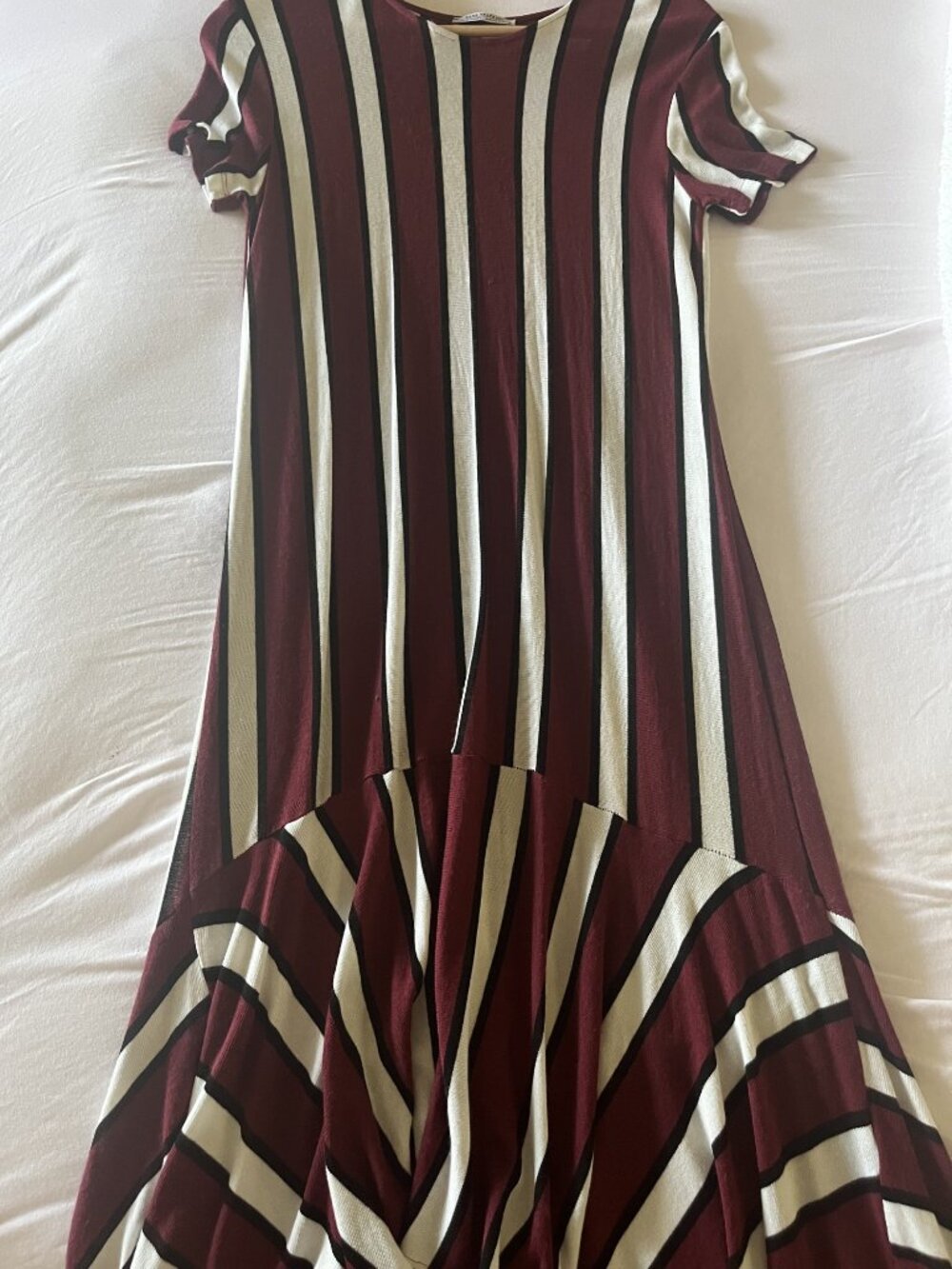 Zara Summer Dress EUP/USA S Red Black and White Stripes